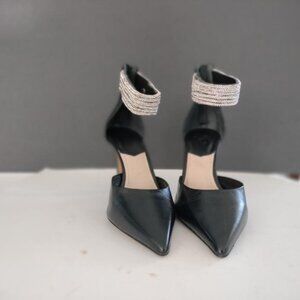 Eric Michael Snake Skin Silver Pewter Leather Heeled Ankle Boots Size 8